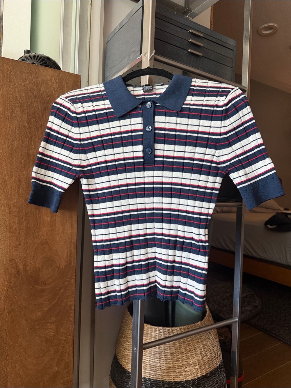 French Connection Ribbed Knit Polo